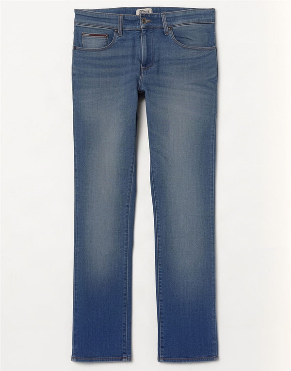 Jeans retos masculinos Tommy Hilfiger W32 L30 algodão azul