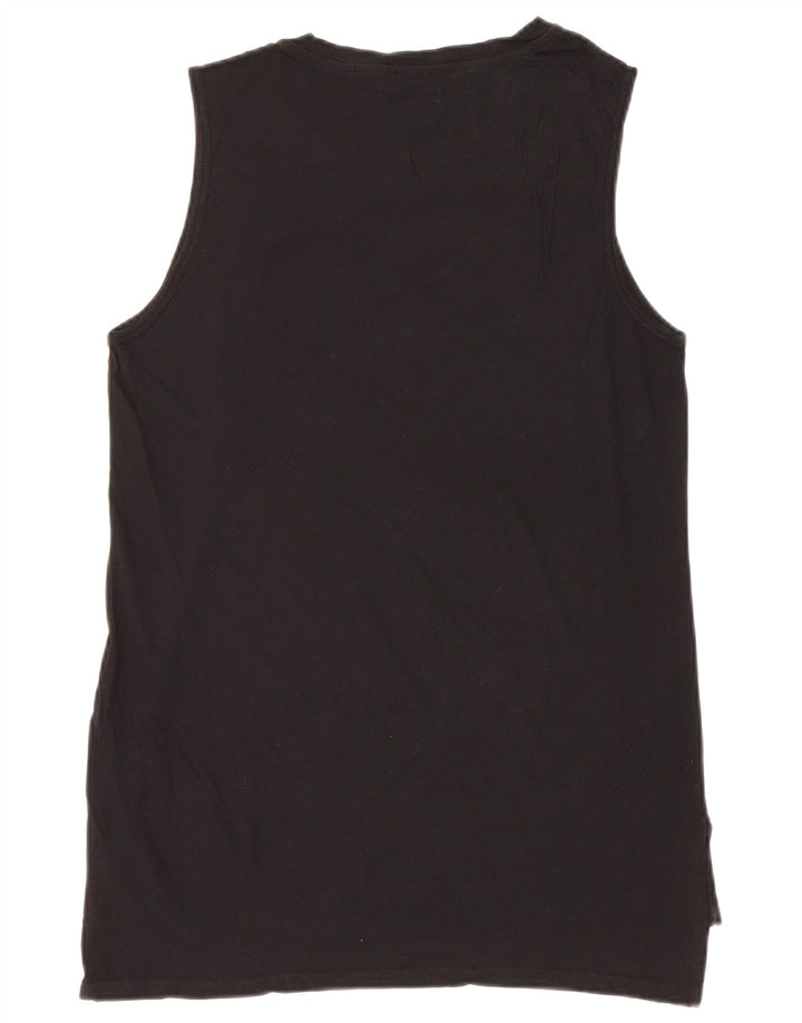Top de colete gráfico feminino Benetton UK 14 médio preto borboleta