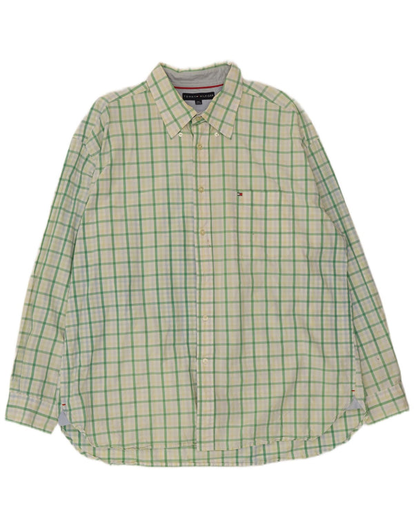 Camisa masculina Tommy Hilfiger 2XL algodão xadrez verde