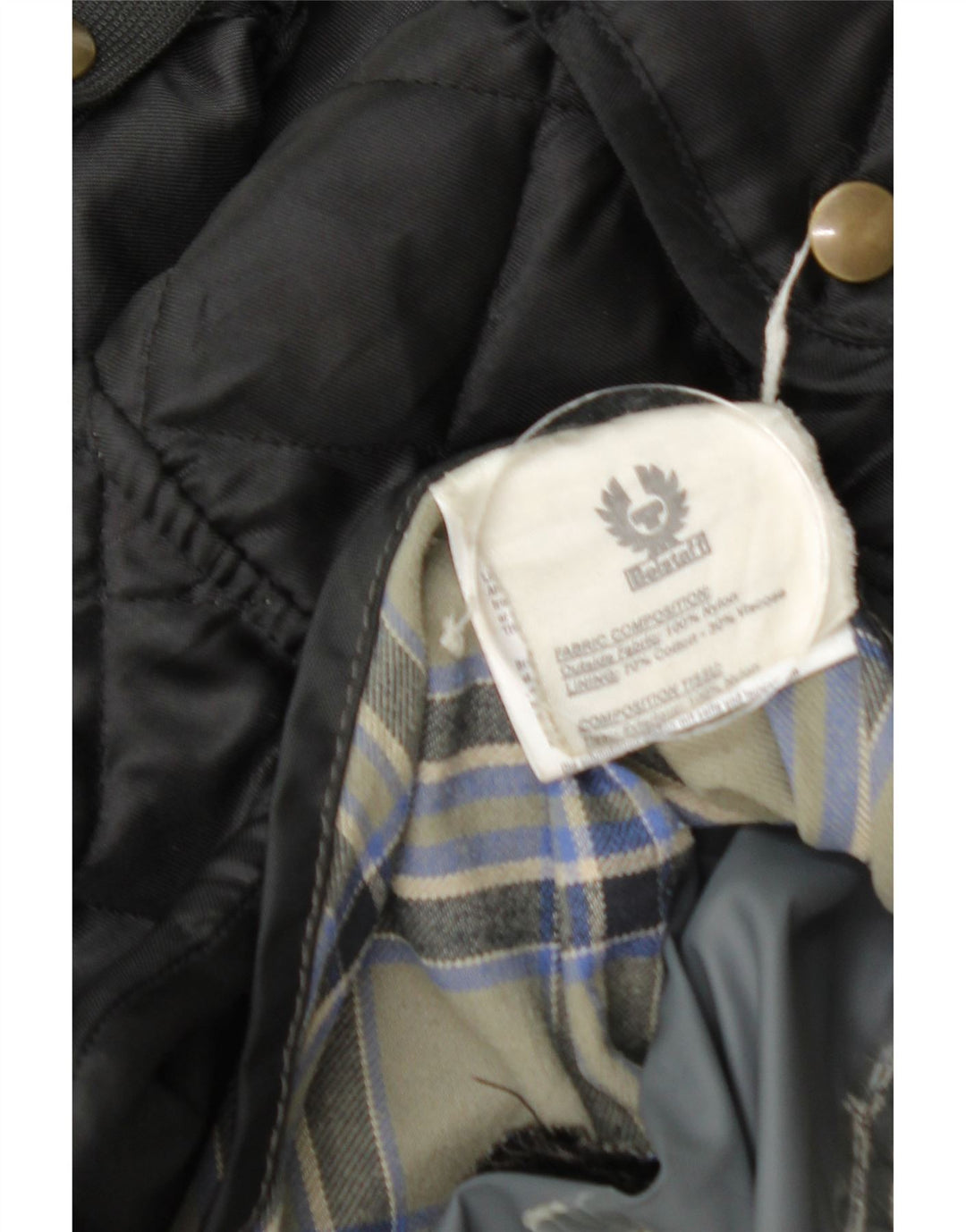 Jaqueta utilitária masculina Belstaff UK 38 nylon preto médio