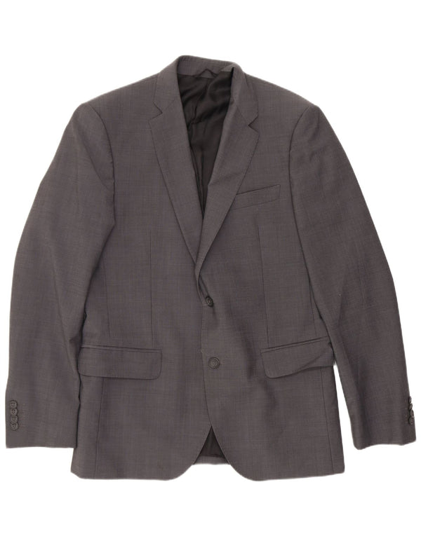 Jaqueta Blazer Masculina Calvin Klein com 2 Botões IT 46 Poliéster Cinza Pequeno