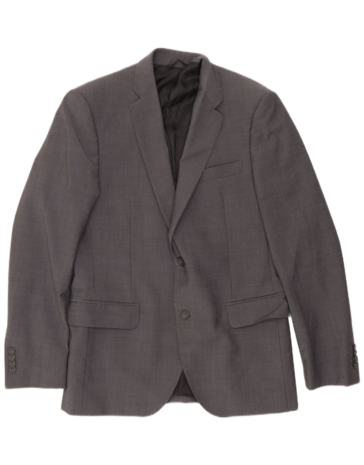 Jaqueta Blazer Masculina Calvin Klein com 2 Botões IT 46 Poliéster Cinza Pequeno