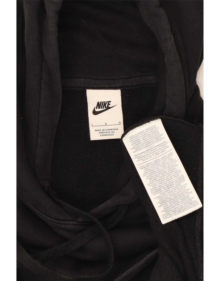 Nike Mens Hoodie Jumper Grande Algodão Preto