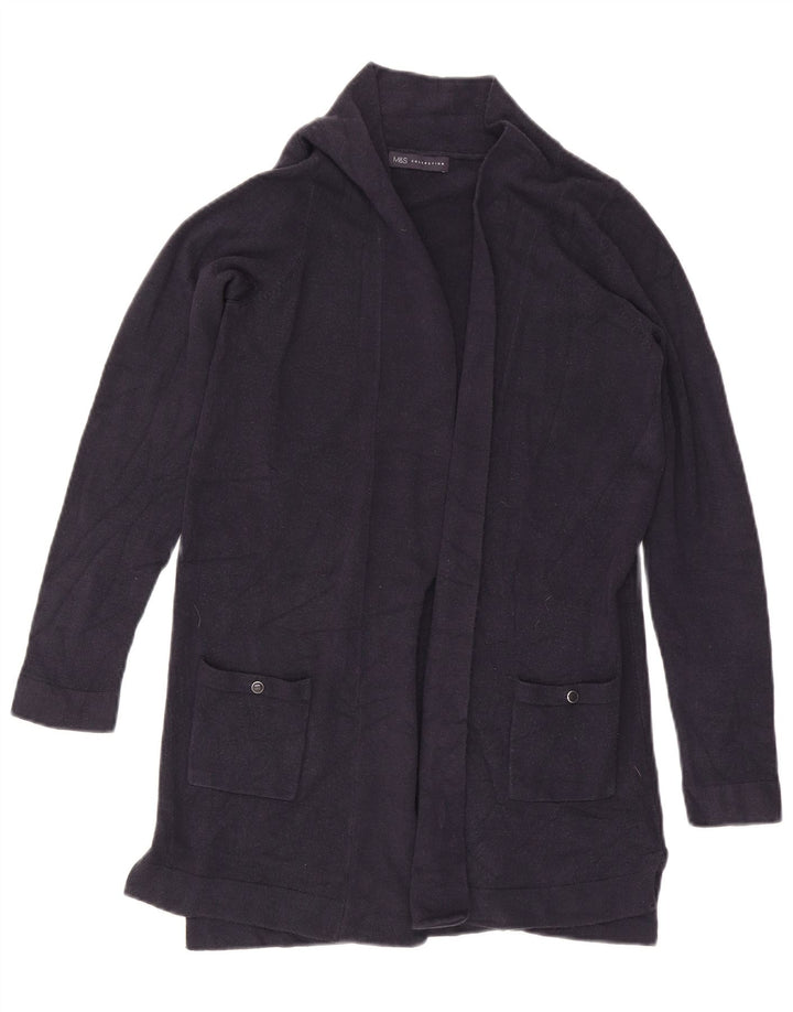 Suéter cardigã feminino Longline da Marks & Spencer Reino Unido 12 médio azul marinho
