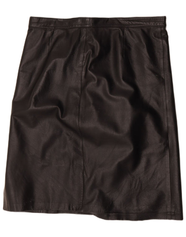 Saia de couro feminina vintage W40 2XL preta