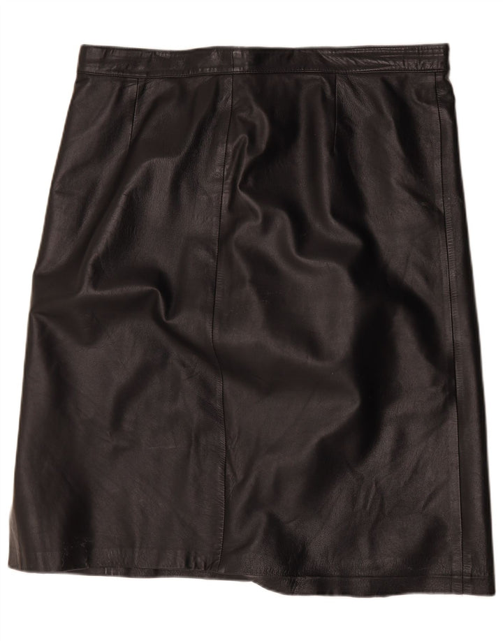 Saia de couro feminina vintage W40 2XL preta