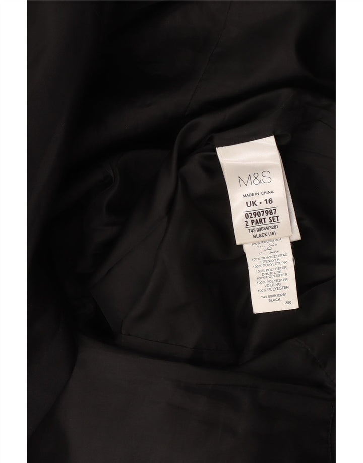 Casaco impermeável feminino Marks & Spencer Reino Unido 16 grande poliéster preto