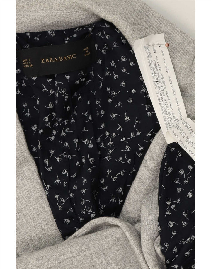 Jaqueta blazer feminina Zara com 1 botão UK 10 poliéster cinza pequeno