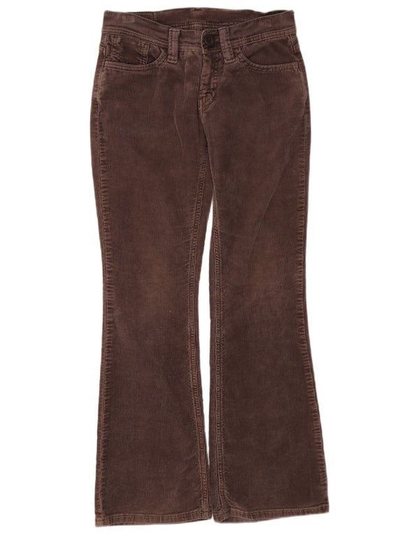 Calça feminina de veludo cotelê Levi's W28 L30 algodão marrom