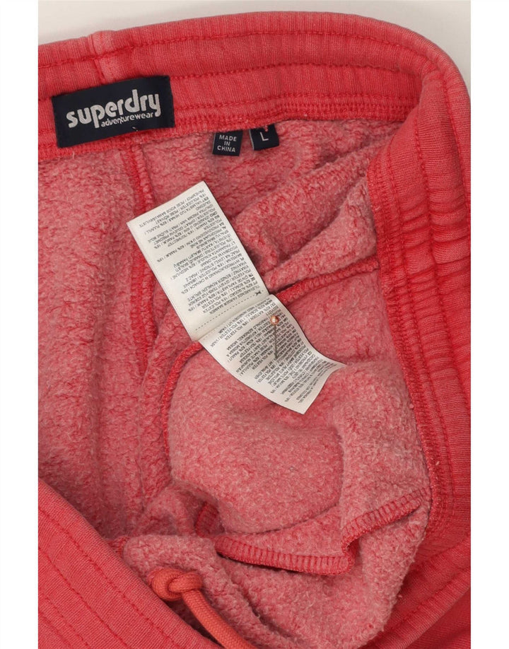 Superdry Mens Sport Shorts Médio Algodão Vermelho