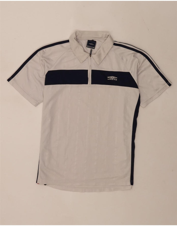 Camisa polo masculina Umbro médio branco colorblock