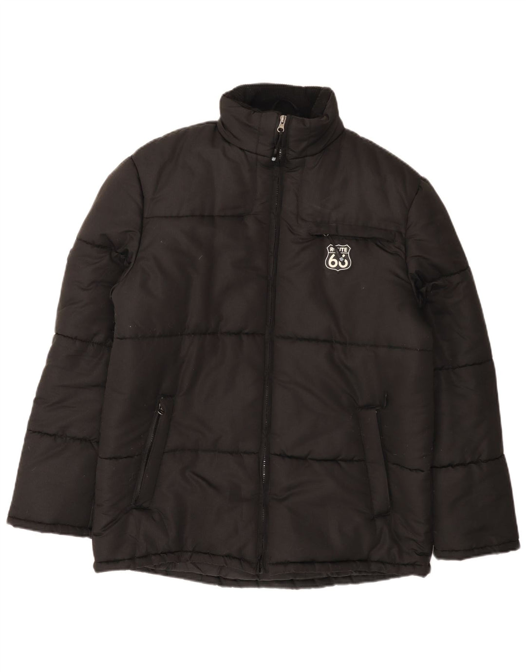 Jaqueta acolchoada masculina Route 66 UK 38 poliéster preto médio