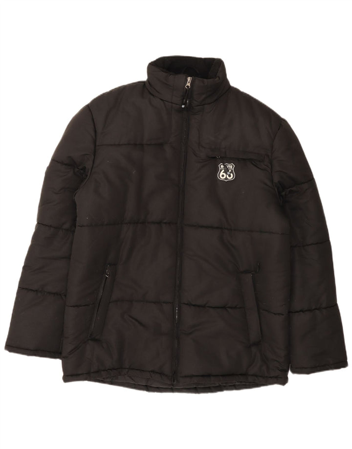 Jaqueta acolchoada masculina Route 66 UK 38 poliéster preto médio
