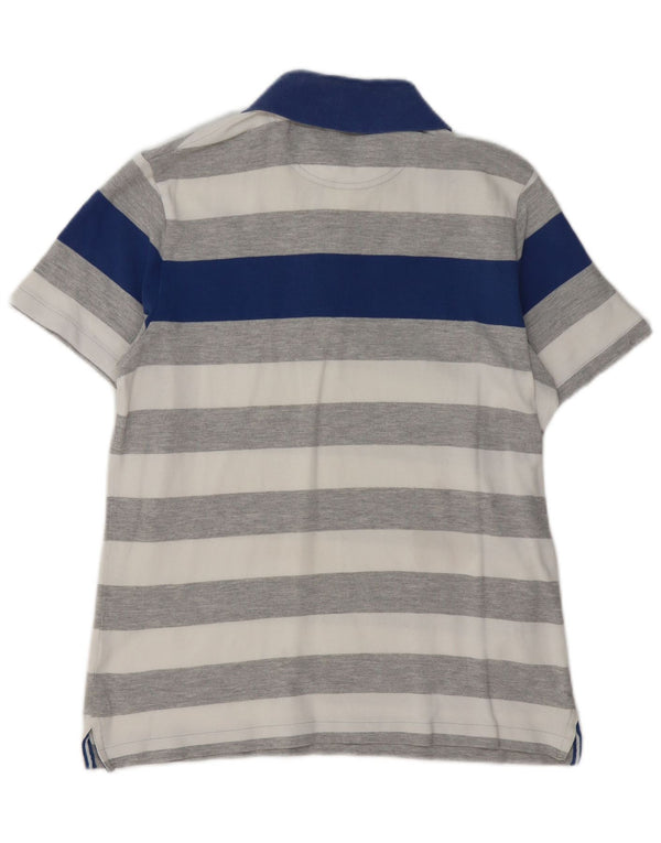 Camisa polo masculina de rugby ELLESSE listrada cinza médio