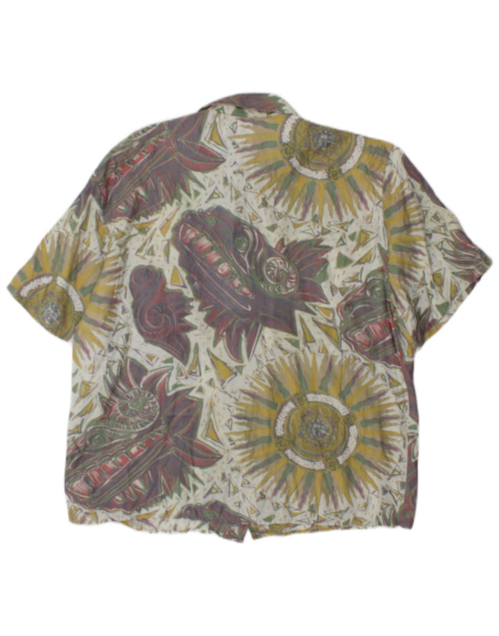 Camisa masculina Piazza Duomo com padrão abstrato tamanho 42 grande multicolorido
