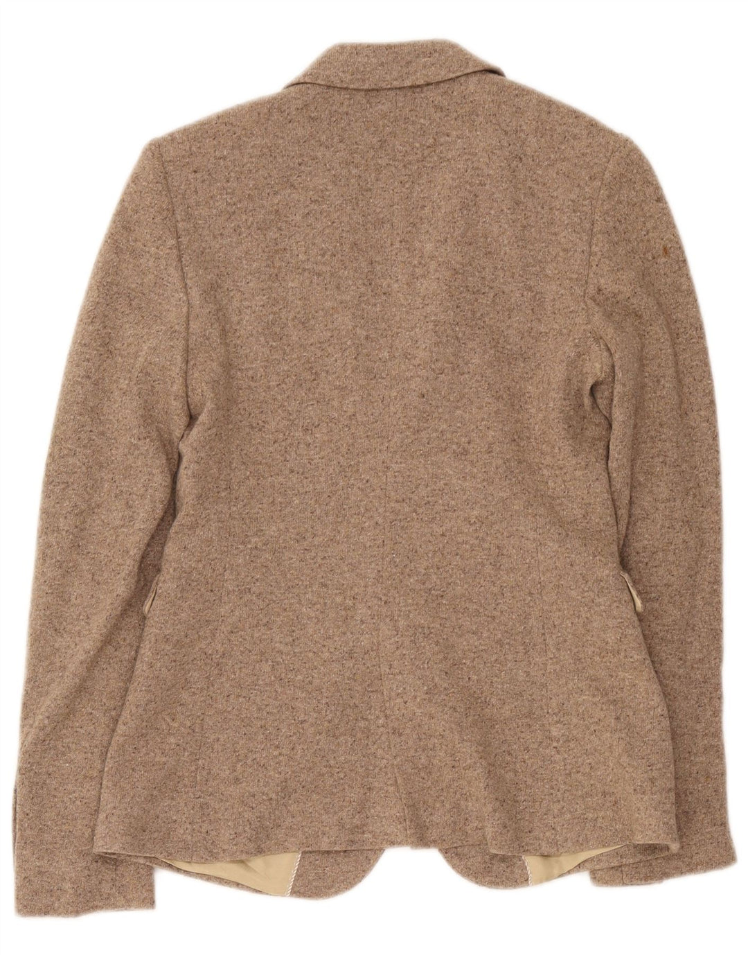Jaqueta blazer feminina Massimo Dutti com 2 botões UE 38 pequena lã manchada bege