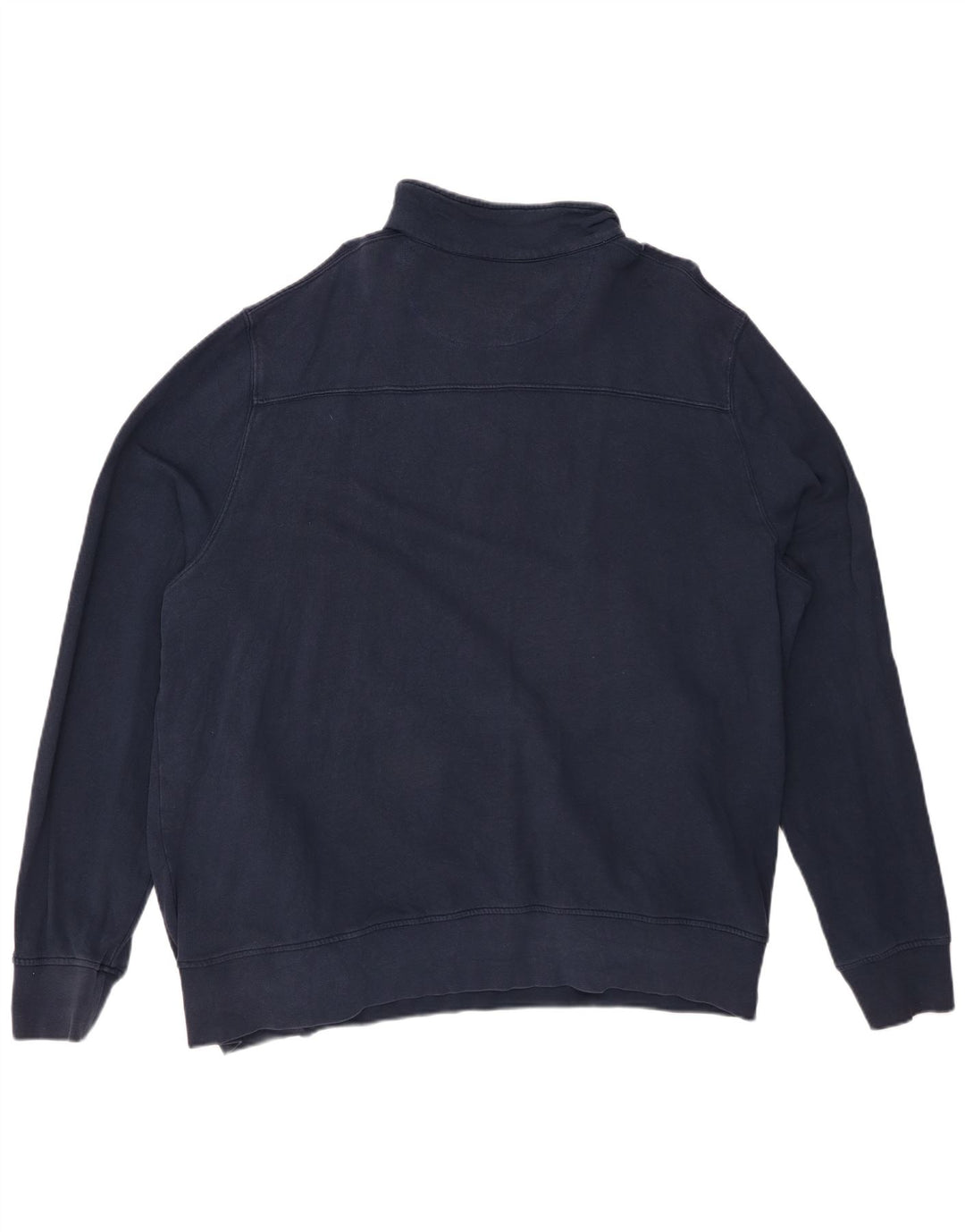 WHITE STUFF Mens Polo Neck Moletom Jumper 2XL Azul Marinho Algodão