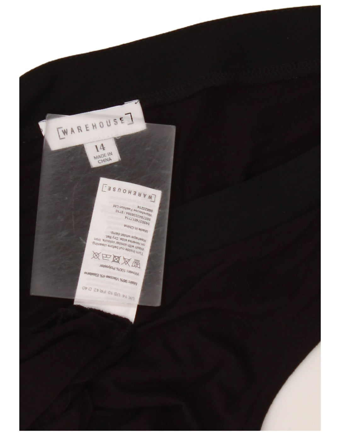 Top colete feminino WAREHOUSE Reino Unido 14 viscose preta média