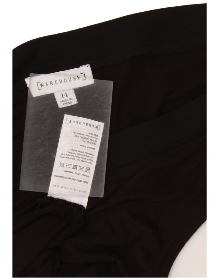 Top colete feminino WAREHOUSE Reino Unido 14 viscose preta média