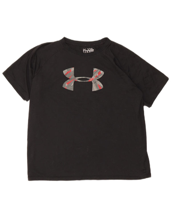 Under Armour Girls Heat Gear Graphic Camiseta Top 13-14 Anos XL Preto