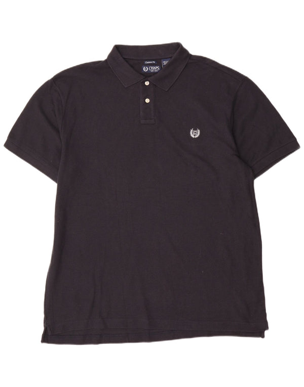 Camisa polo masculina Chaps Custom Fit XL algodão azul marinho