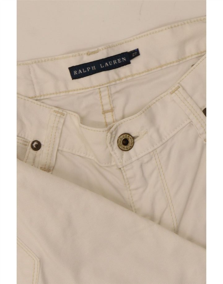 RALPH LAUREN Womens Slim Jeans W27 L26 White Cotton Vintage Ralph Lauren and Second-Hand Ralph Lauren from Messina Hembry 