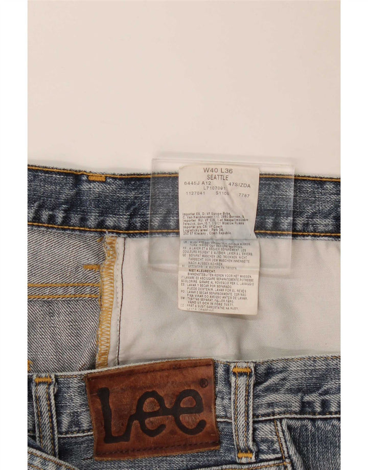 Lee Mens Seattle Straight Jeans W40 L31 Azul Algodão
