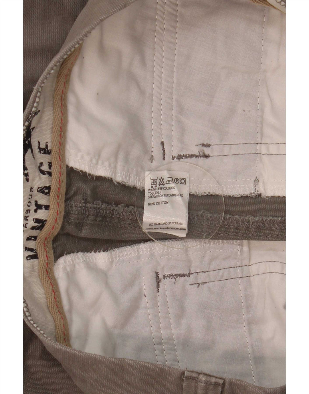 Bermuda masculina Marks & Spencer vintage W32 algodão cinza médio