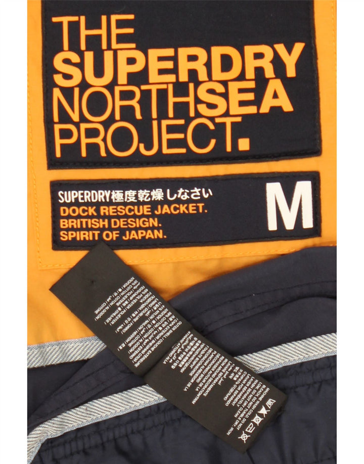 Jaqueta corta-vento masculina Superdry com capuz UK 38 médio azul marinho colorblock