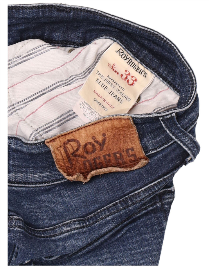 Roy Rogers Mens Jeans Slim W33 L28 Azul Marinho Algodão