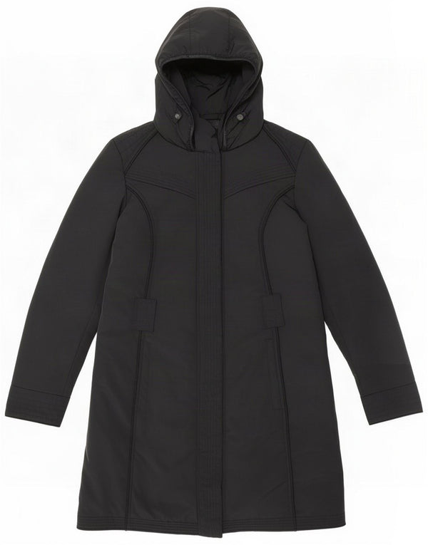 Trussardi Jeans Casaco acolchoado feminino com capuz IT 44 Poliéster preto médio