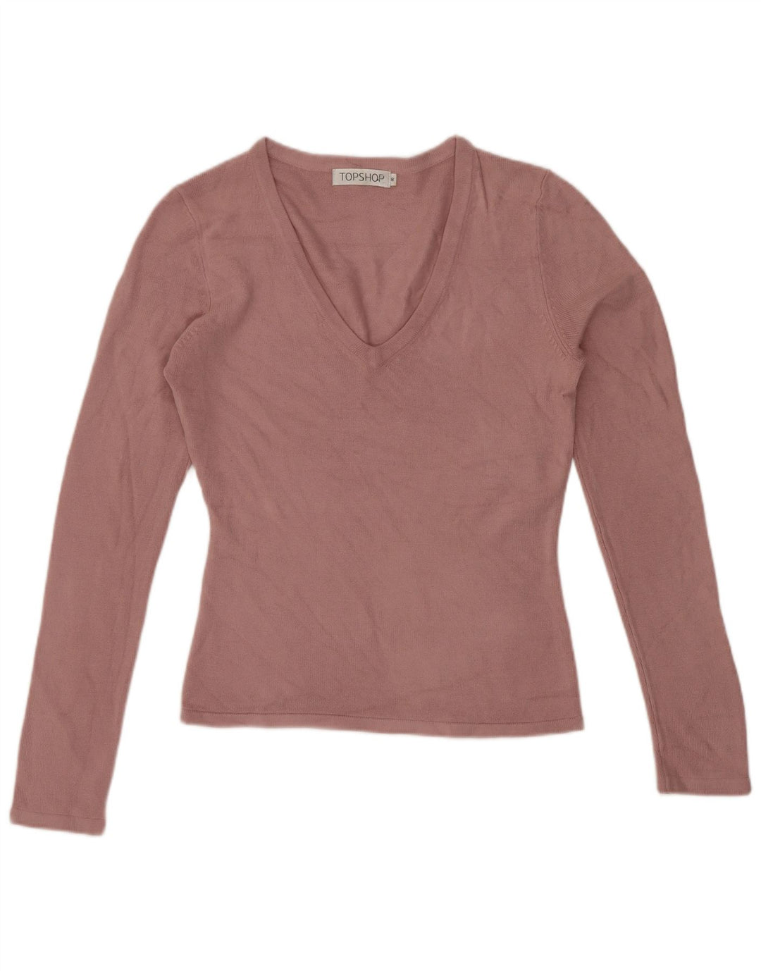 Topshop Feminino Top Manga Longa Reino Unido 8 Pequeno Acrílico Rosa