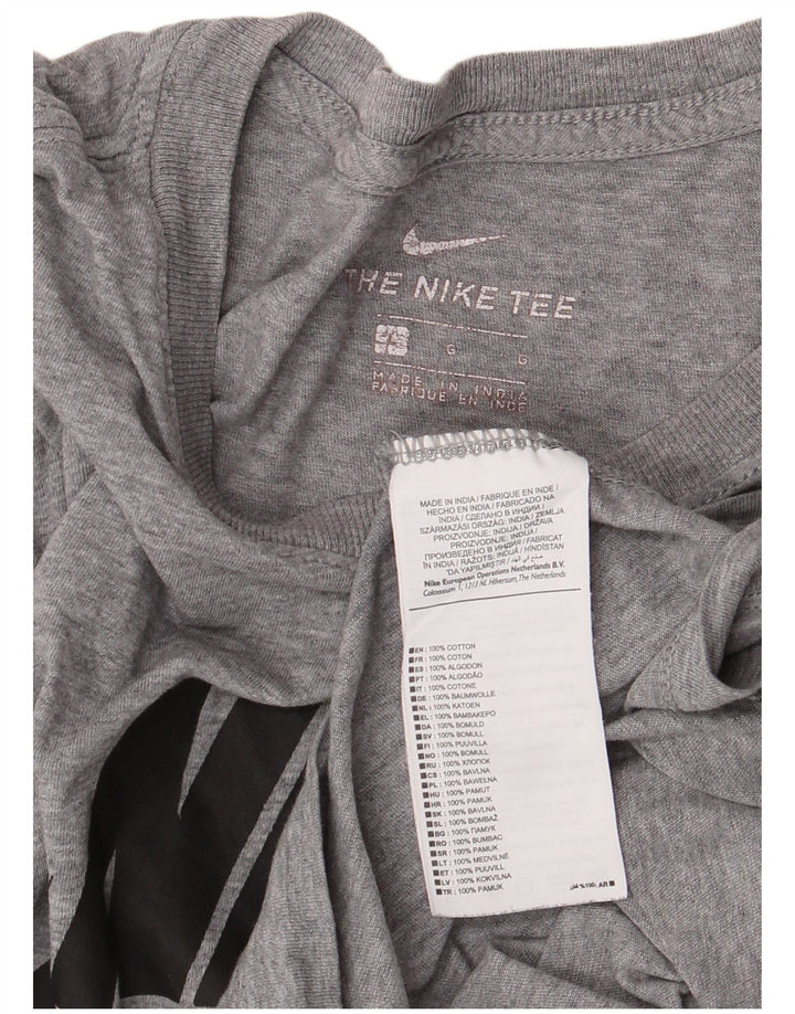 Camiseta gráfica masculina NIKE Top grande algodão cinza