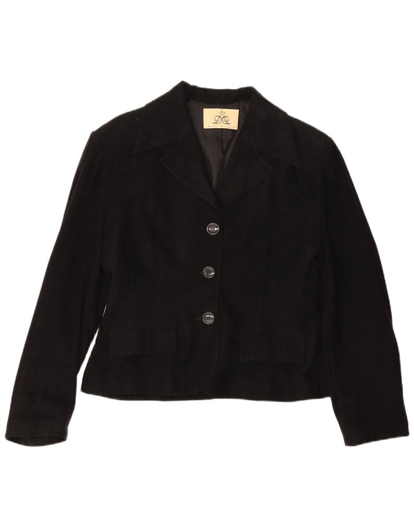 Jaqueta Blazer Feminina Vintage com 3 Botões IT 48 XL Viscose Preta