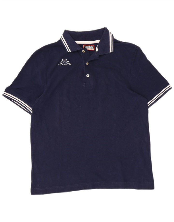 Camisa polo masculina Kappa de algodão azul marinho médio