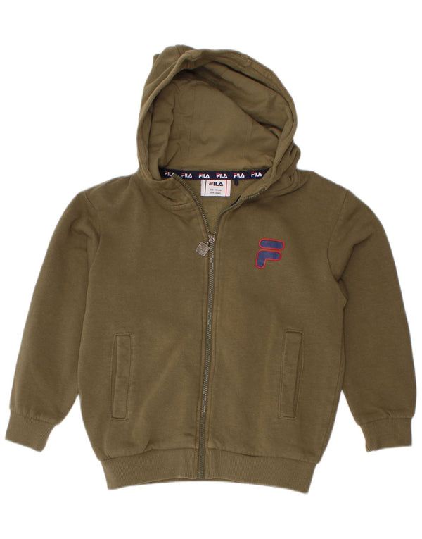 Suéter com capuz Fila Boys Zip 5-6 anos cáqui