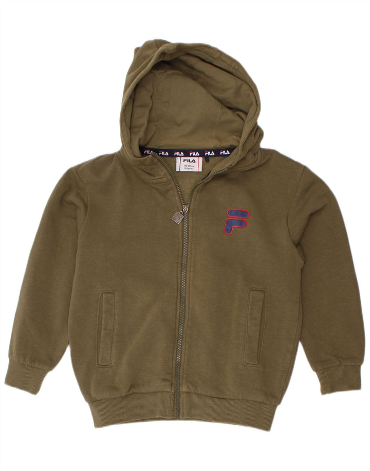 Suéter com capuz Fila Boys Zip 5-6 anos cáqui