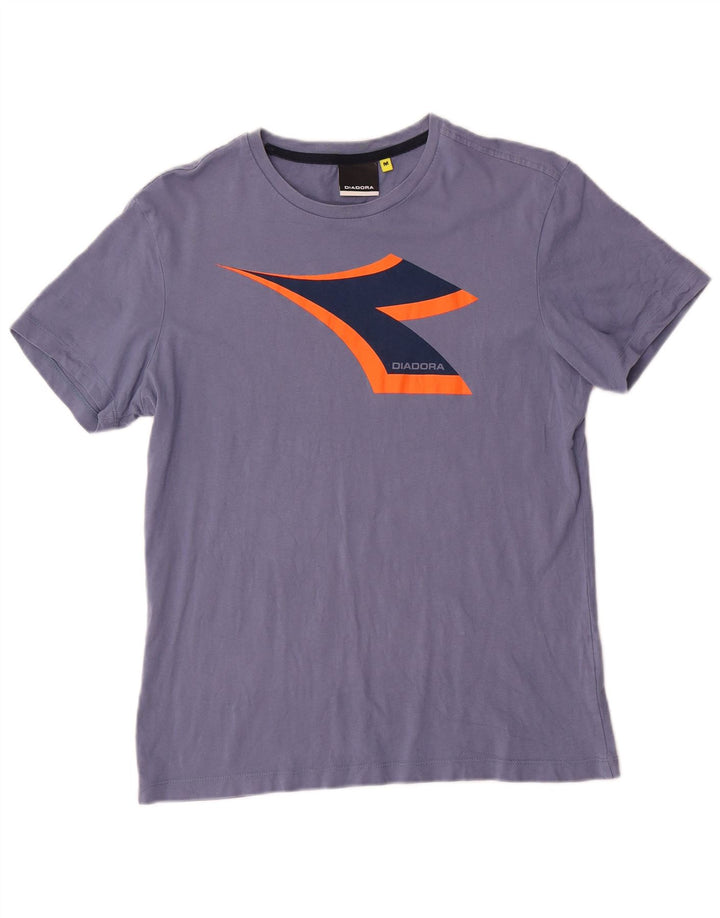 Camiseta gráfica masculina Diadora Top azul médio