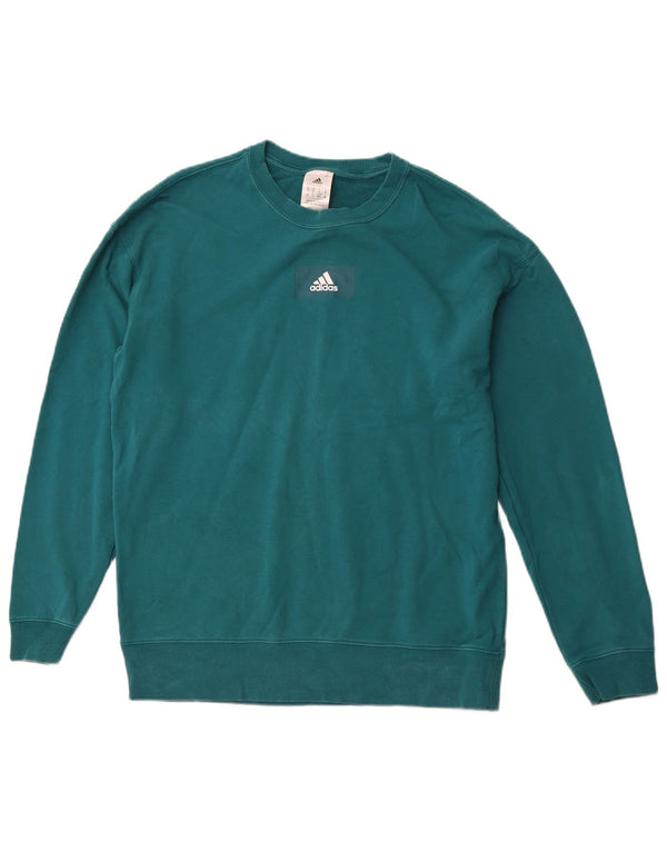 ADIDAS Mens Moletom Jumper Pequeno Algodão Verde