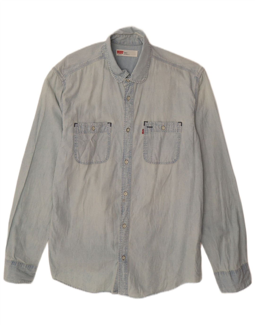 Camisa jeans masculina Levi's Standard Fit grande algodão azul