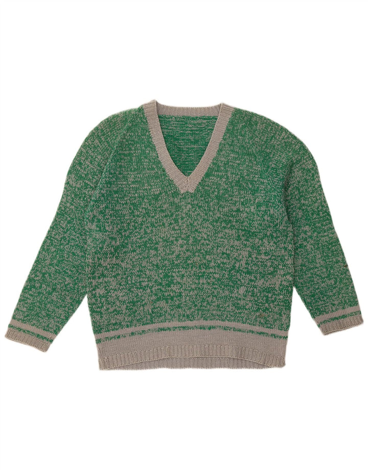 Vintage feminino UK 18 XL verde salpicado