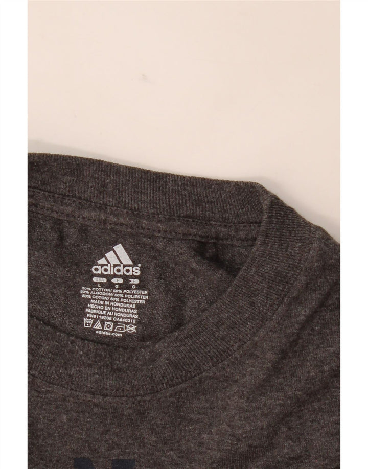 ADIDAS Mens Graphic Top Long Sleeve Large Grey Cotton Vintage Adidas and Second-Hand Adidas from Messina Hembry 