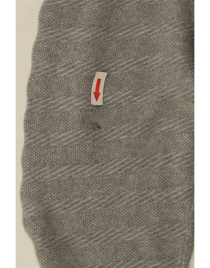 Suéter masculino Massimo Dutti com gola redonda e algodão listrado cinza XL