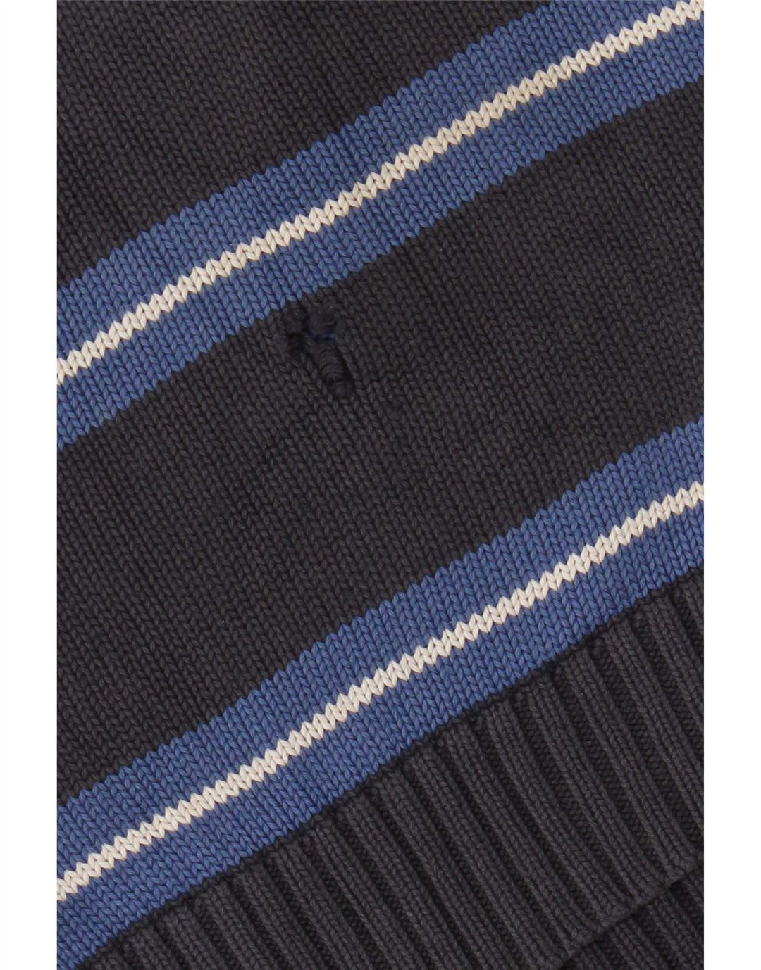 Suéter masculino Zara com decote em V grande listrado cinza