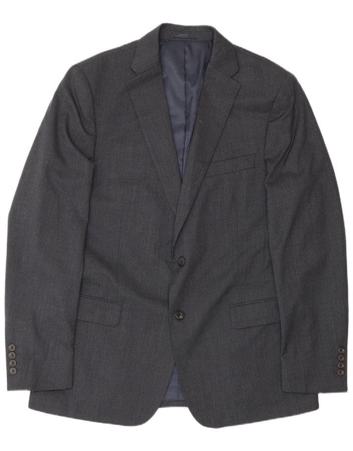 Jaqueta blazer masculina John Lewis com 2 botões Reino Unido 44 2XL poliéster cinza