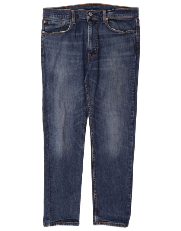 Levi's Masculino 502 Tapered Jeans W36 L30 Azul Marinho Algodão