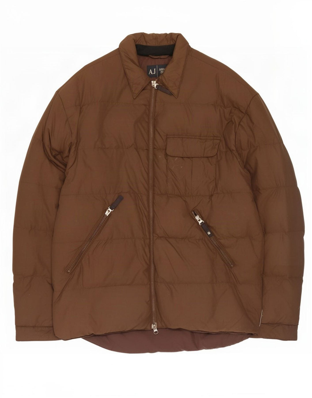 Jaqueta acolchoada masculina Armani UK 44 2XL poliamida marrom