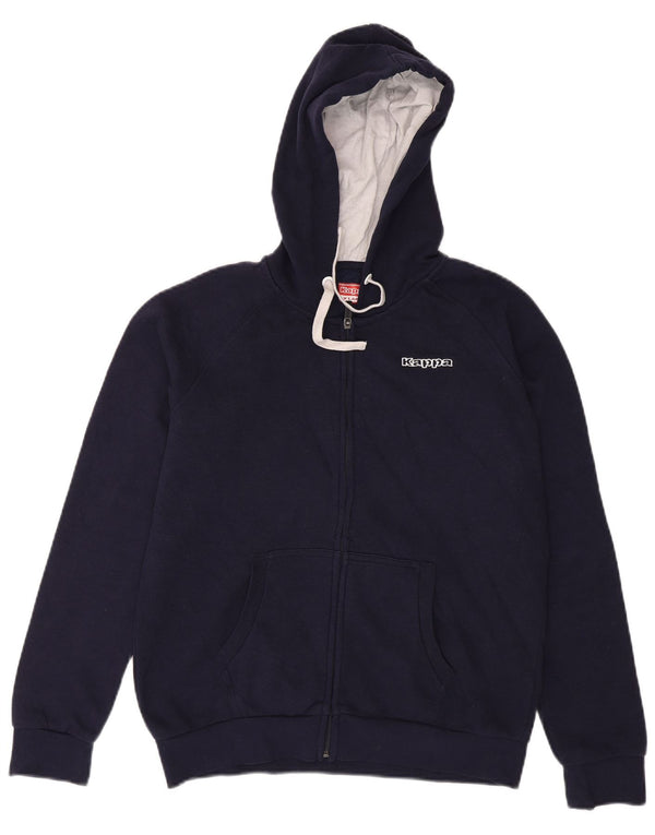 Suéter feminino Kappa com capuz e zíper Reino Unido 18 XL azul marinho algodão