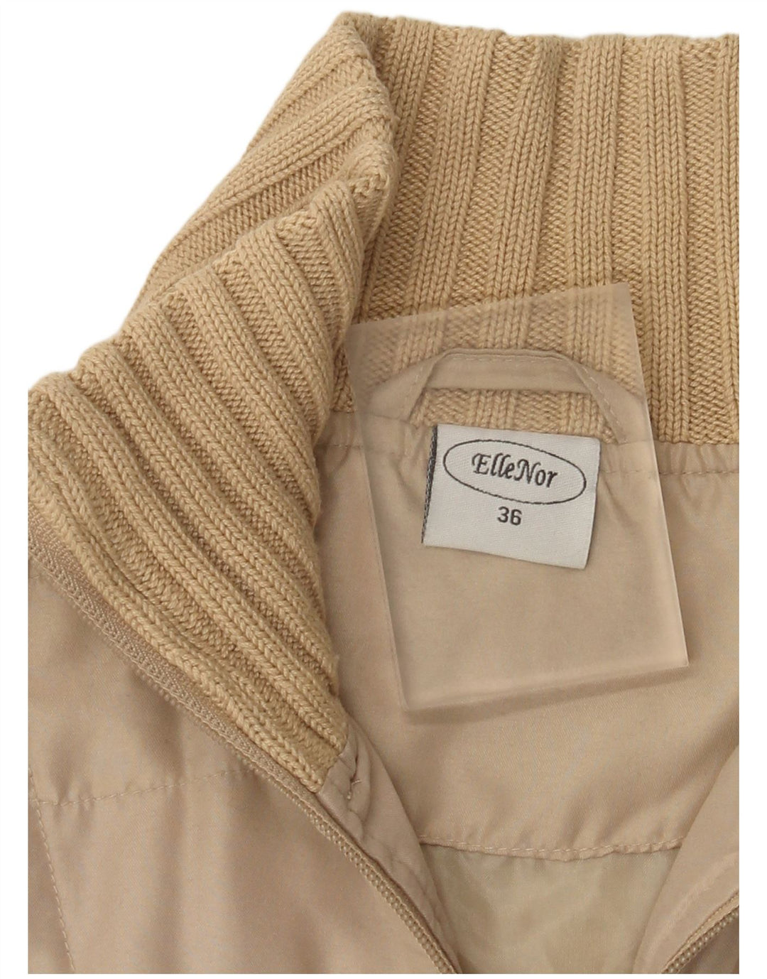 Jaqueta bomber feminina vintage EU 36 poliéster bege pequeno