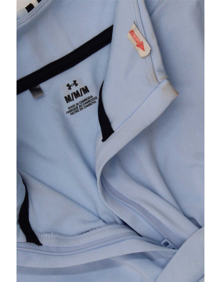Under Armour Feminino Zip Neck Pullover Treino Top UK 12 Médio Azul